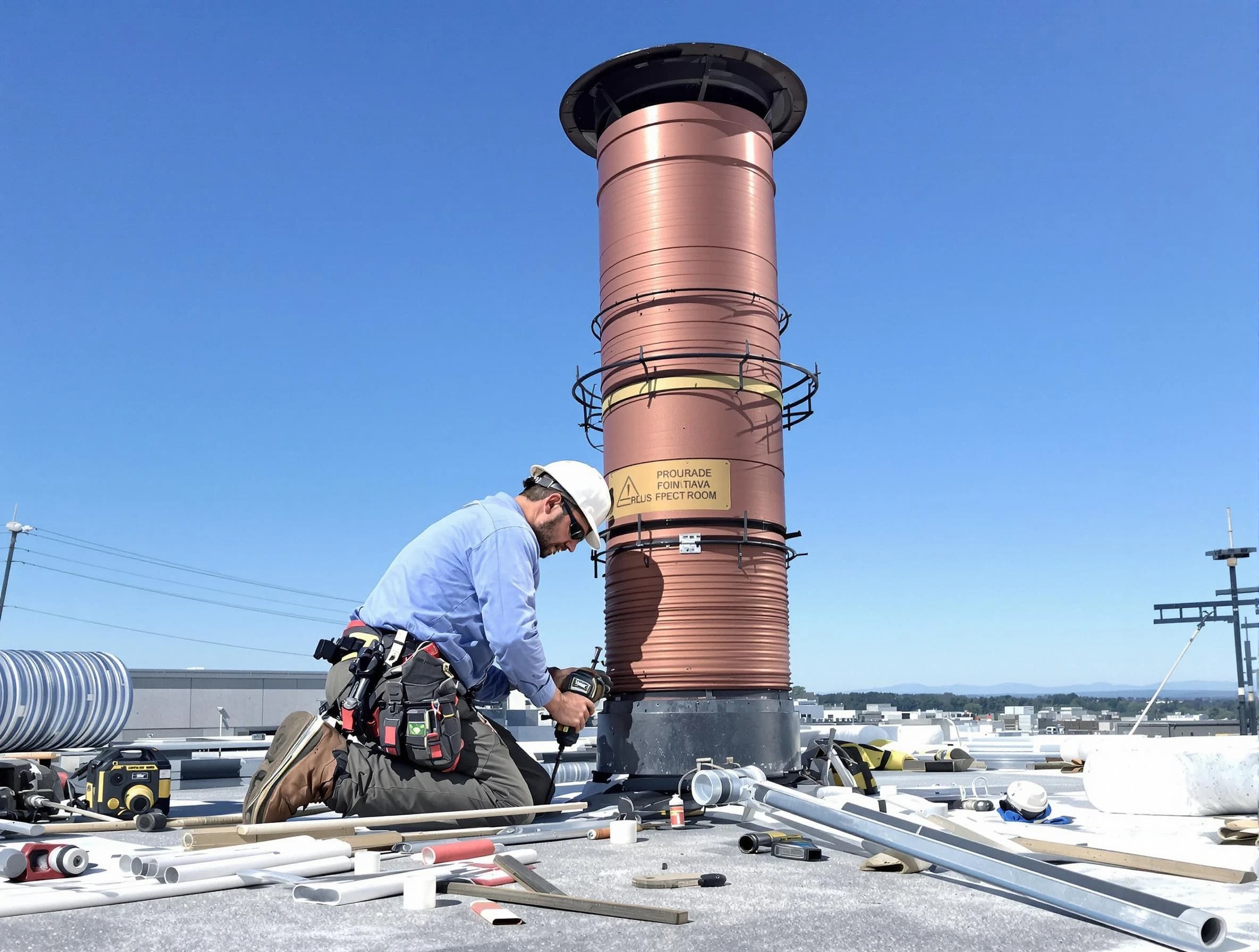 Installed chimney liner by Millburn Chimney Sweep in Millburn, NJ