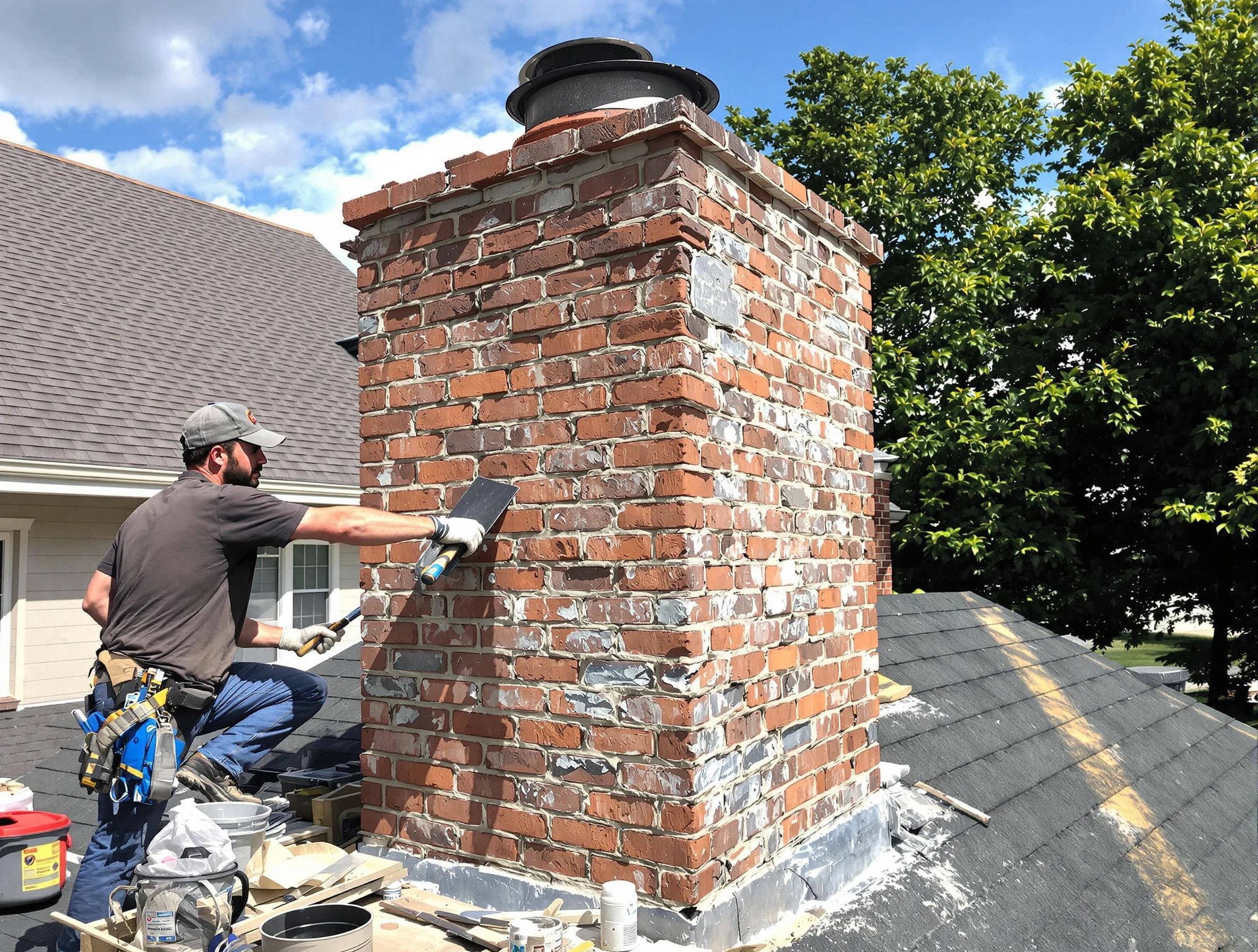 Completed chimney rebuild by Millburn Chimney Sweep in Millburn, NJ