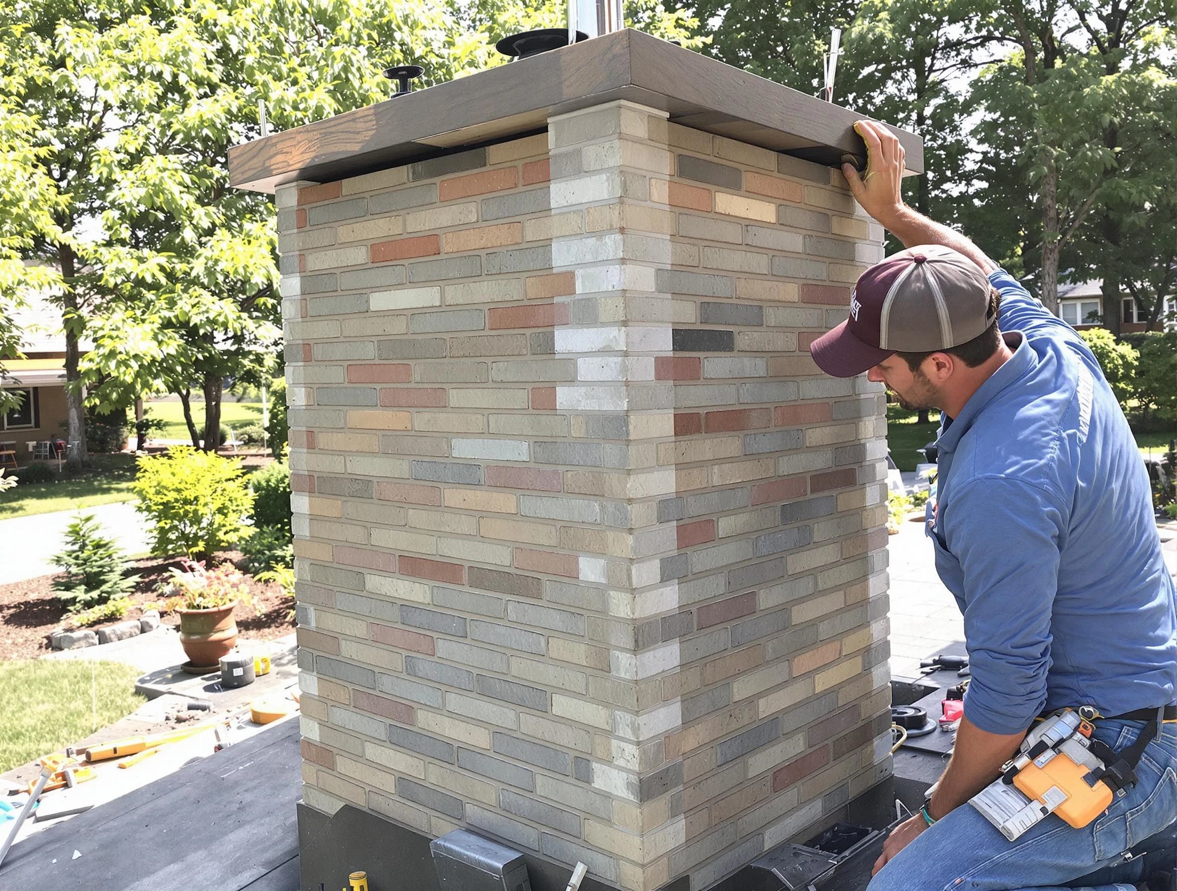 Millburn Chimney Sweep completing a modern chimney remodel in Millburn, NJ