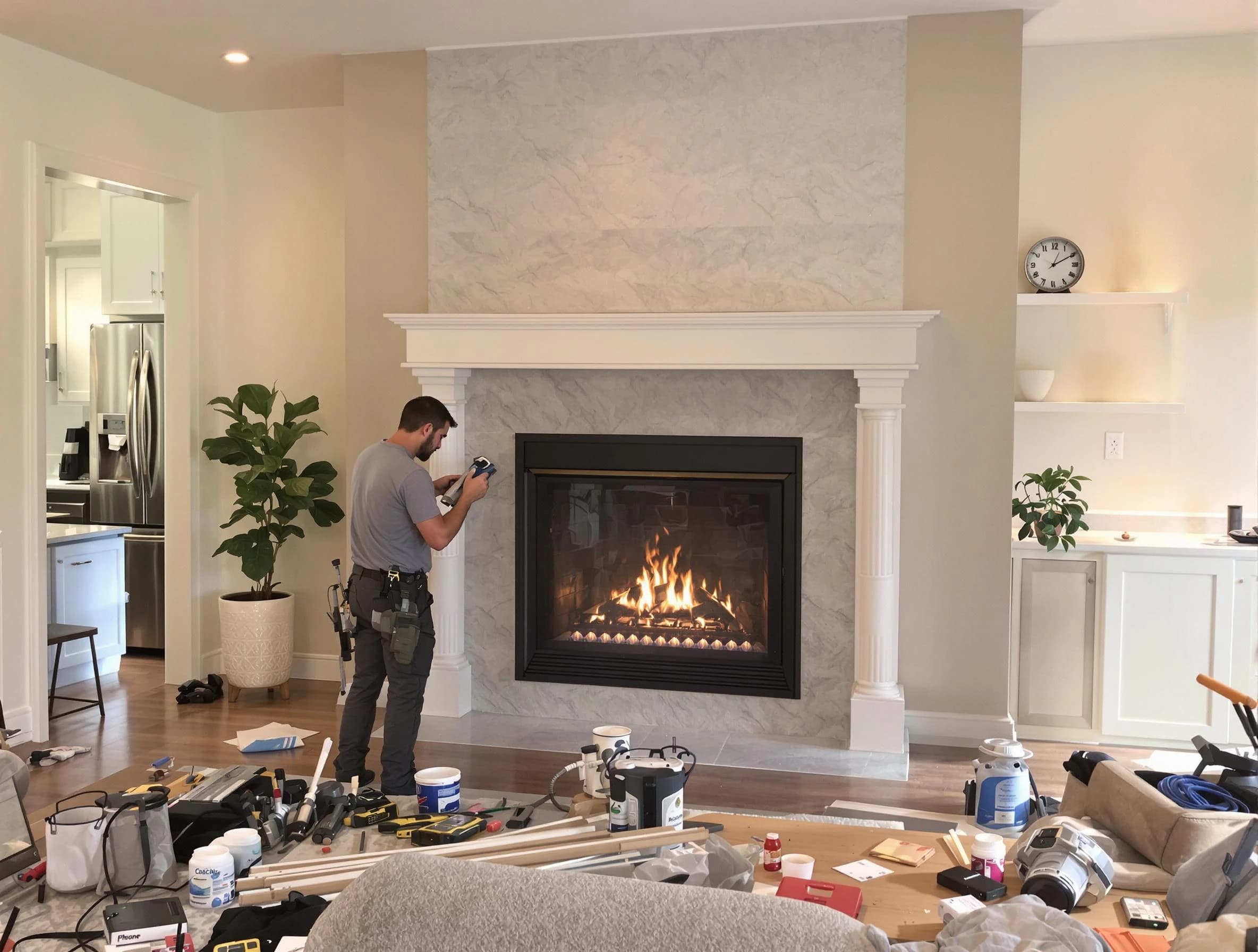 Newly installed fireplace by Millburn Chimney Sweep in Millburn, NJ