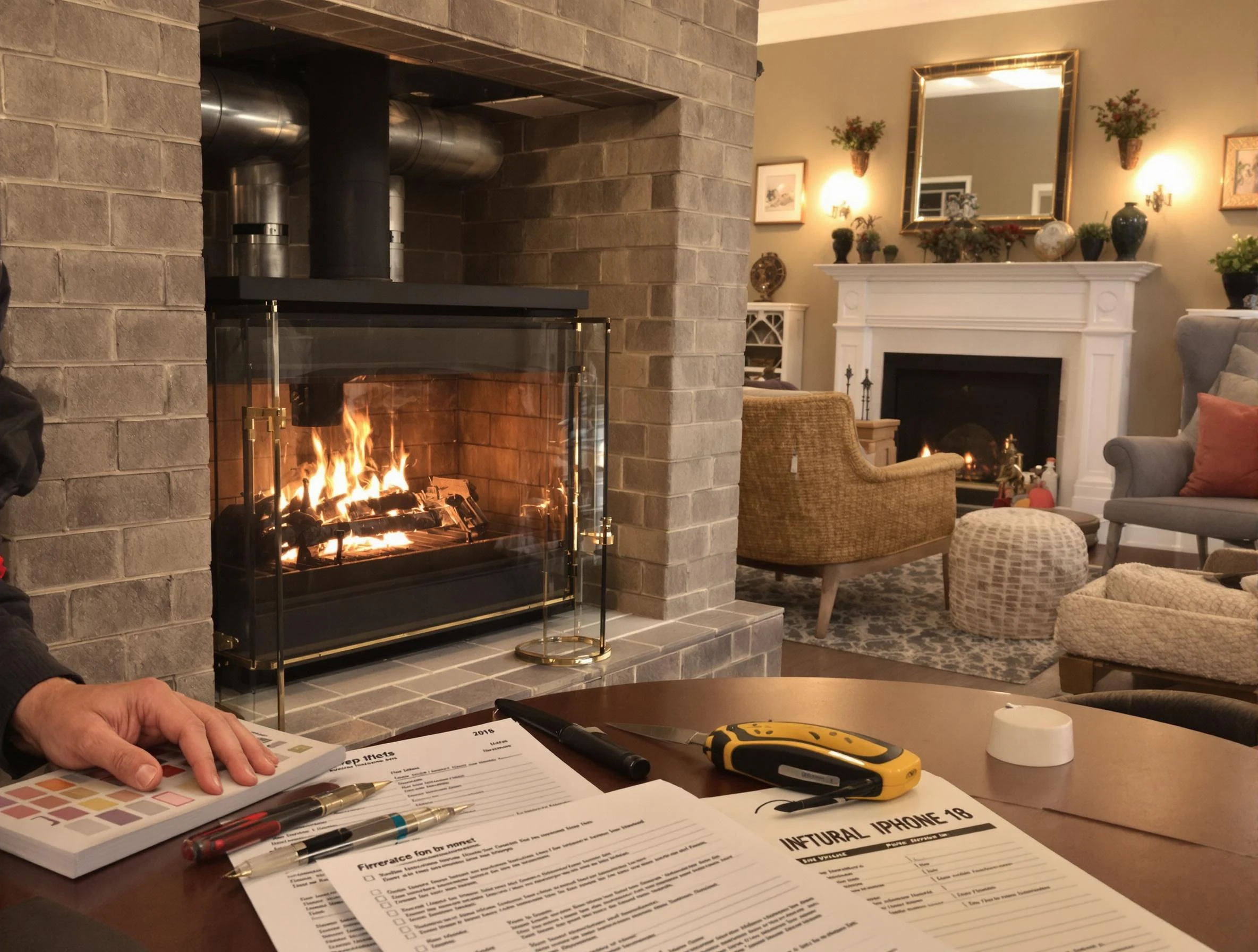 Millburn Chimney Sweep verifying fireplace safety measures in Millburn, NJ